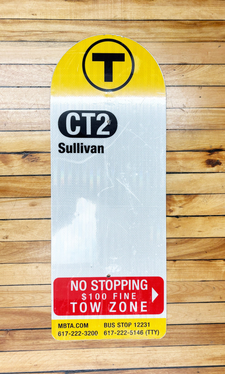 Decommissioned MBTA Bus Stop Signs: 1 Nubian or 1 Harvard