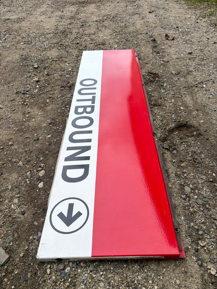 Decommission MBTA Sign: Quincy Adams Station Outbound ->