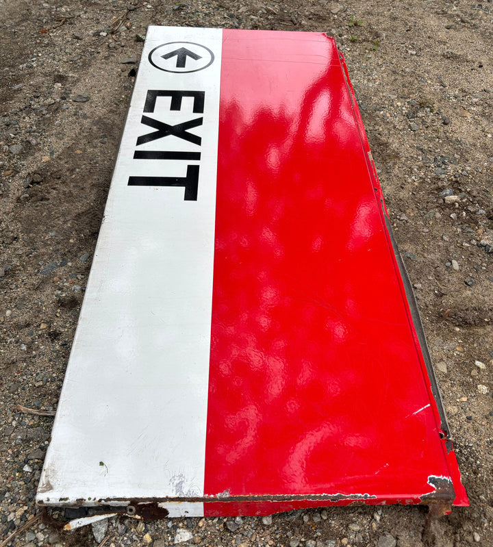 Decommission MBTA Sign: Quincy Adams Station <- EXIT (Corner)