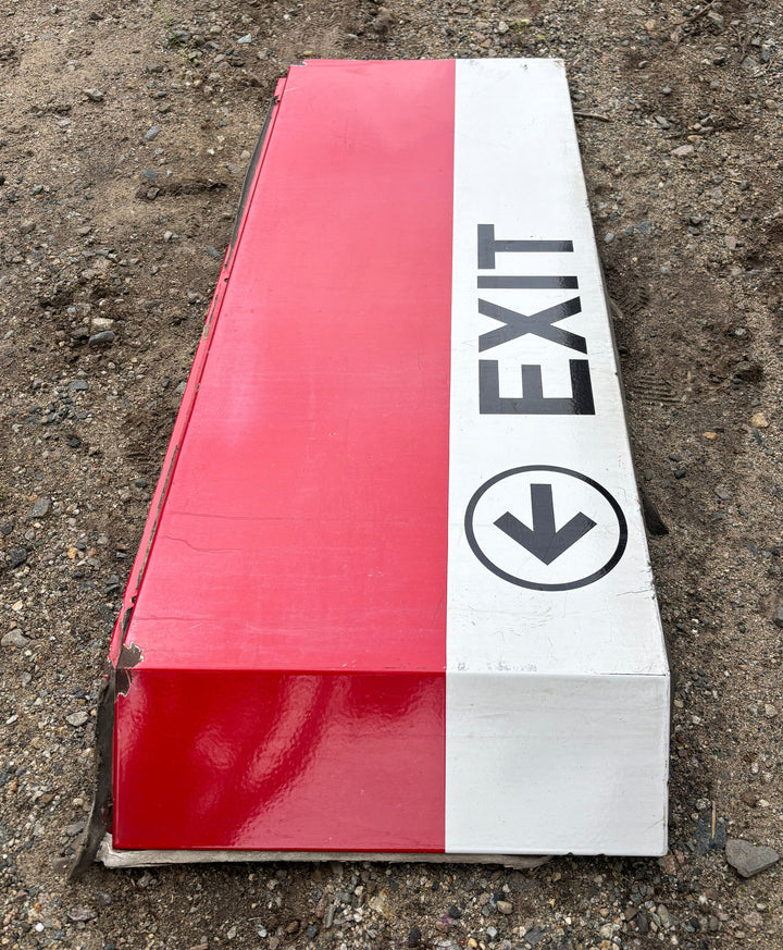 Decommission MBTA Sign: Quincy Adams Station <- EXIT (Corner)