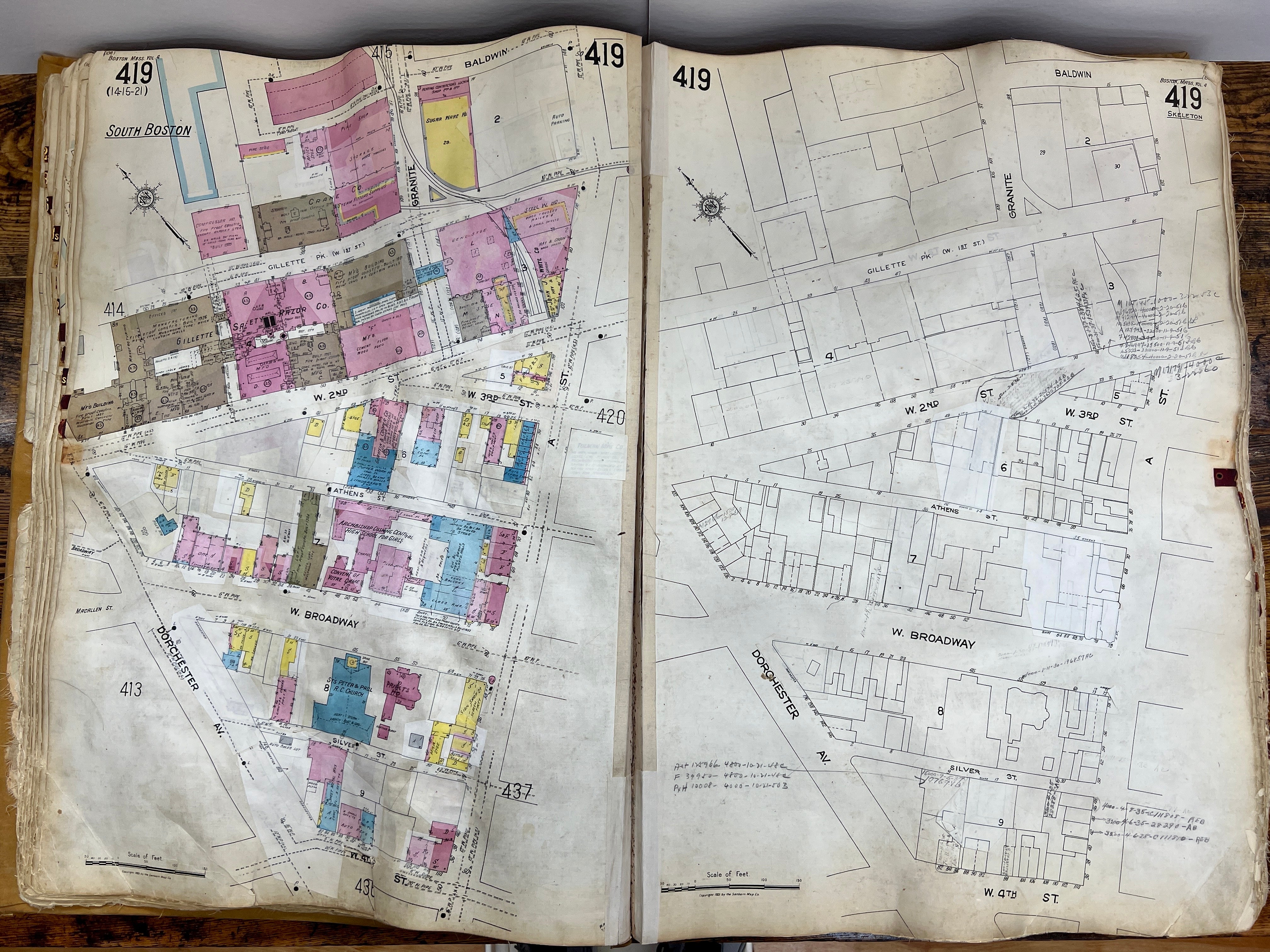 Boston, Massachusetts Vol. 4 1923/1955 Sanborn Fire Insurance Co. Atlas (South Boston & Dorchester)