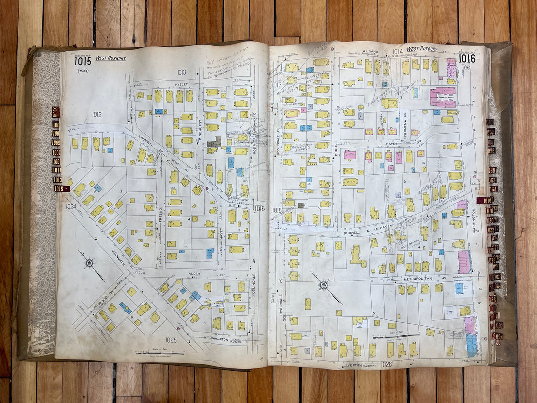 Boston, Massachusetts Vol. 10 1929/1955 Sanborn Fire Insurance Co. Atlas (Roslindale & W. Roxbury)