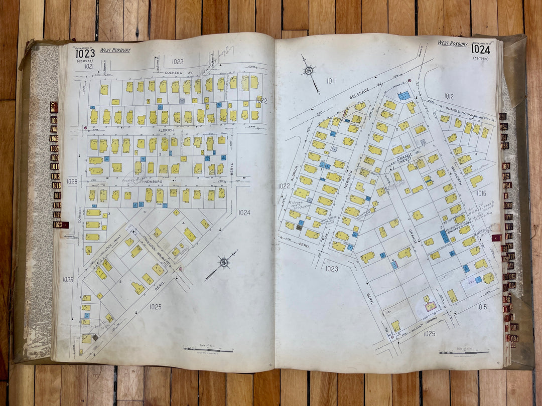 Boston, Massachusetts Vol. 10 1929/1955 Sanborn Fire Insurance Co. Atlas (Roslindale & W. Roxbury)