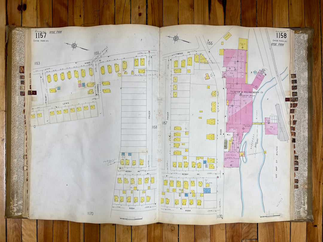 Boston, Massachusetts Vol. 11 1930/1955 Sanborn Fire Insurance Co. Atlas (Hyde Park, Dorchester, W. Roxbury)