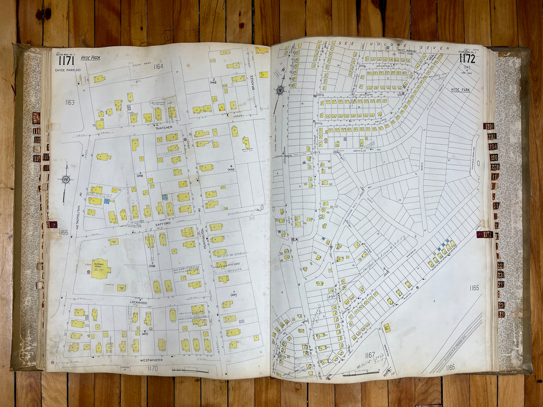 Boston, Massachusetts Vol. 11 1930/1955 Sanborn Fire Insurance Co. Atlas (Hyde Park, Dorchester, W. Roxbury)