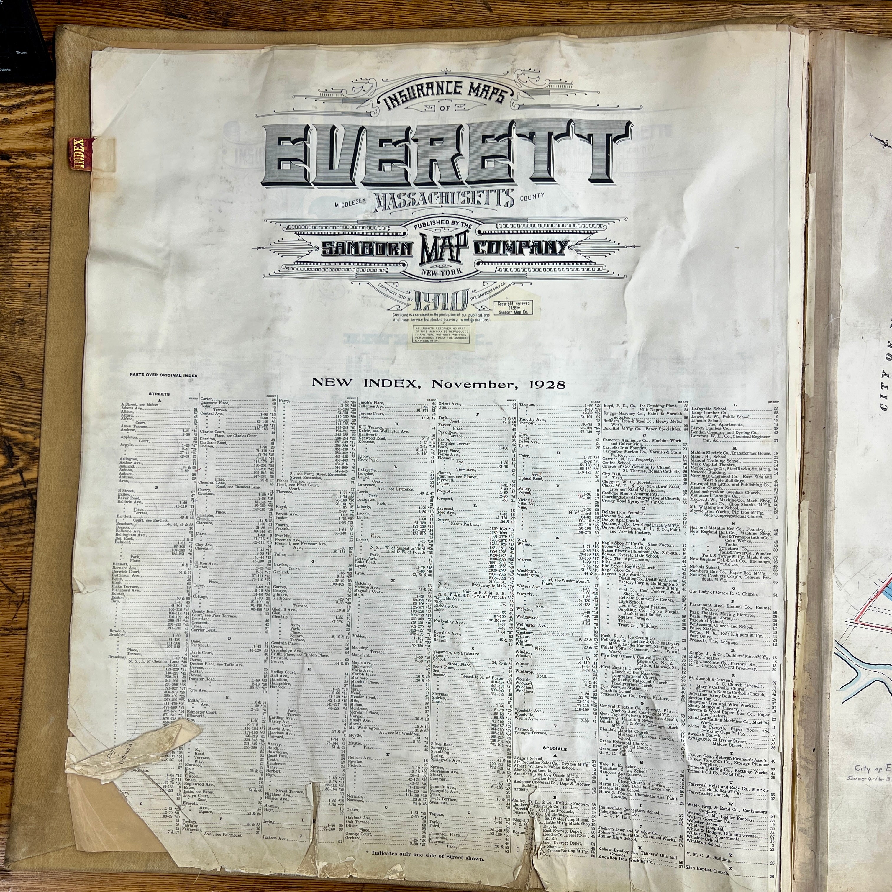 Everett, Massachusetts 1910/1955 Sanborn Fire Insurance Co. Atlas