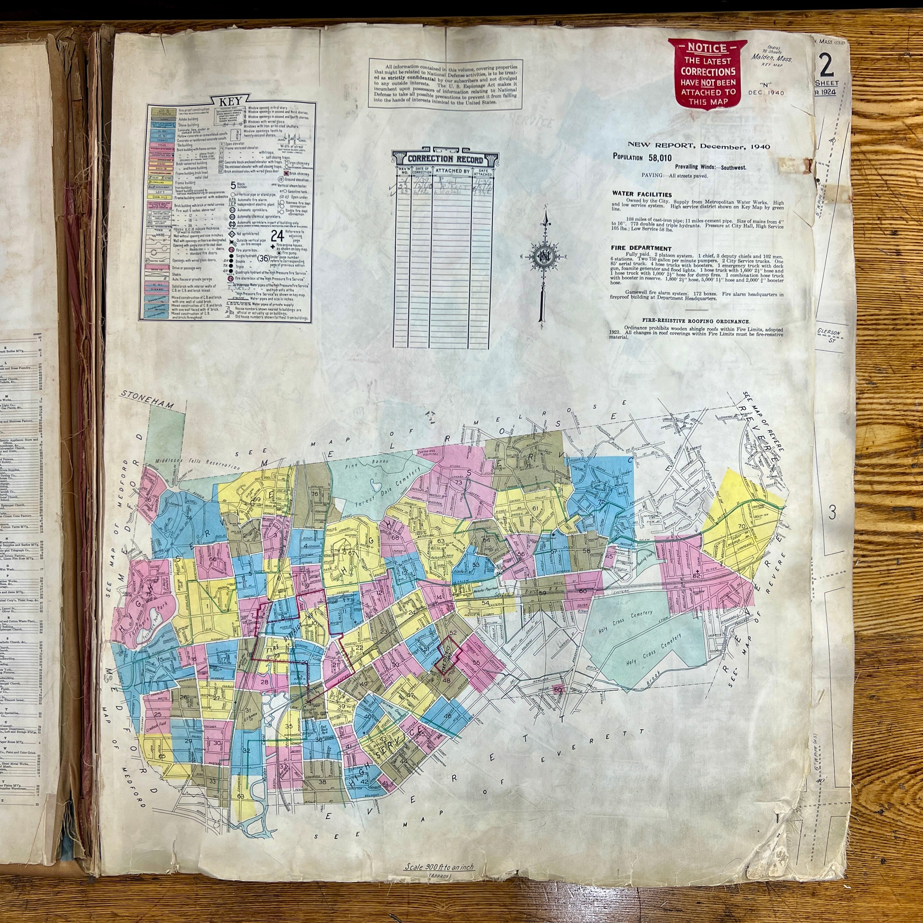 Malden, Massachusetts 1904/1942 Sanborn Fire Insurance Co. Atlas