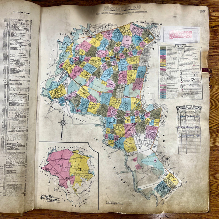 Newton, Massachusetts Vols. 2 & 4 1931/1955 Sanborn Fire Insurance Co. Atlas