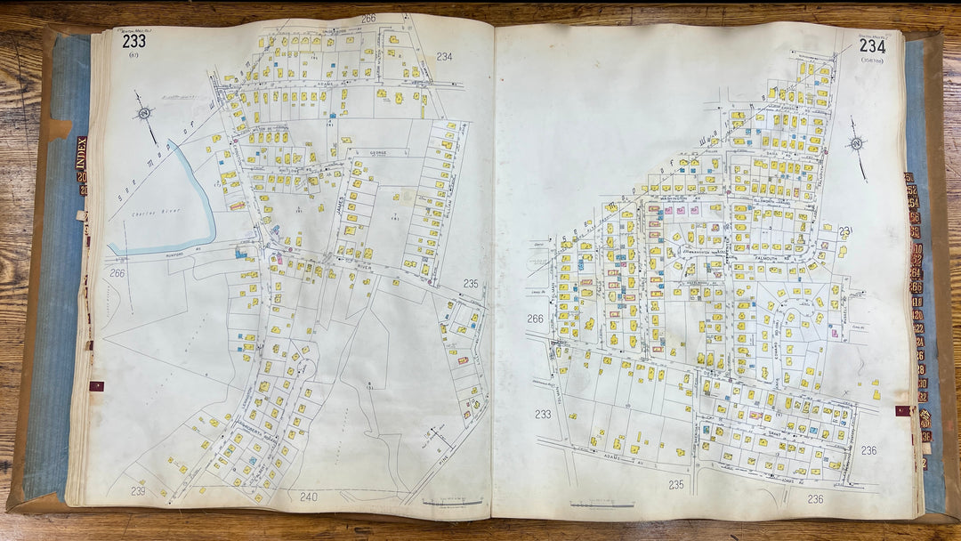 Newton, Massachusetts Vols. 2 & 4 1931/1955 Sanborn Fire Insurance Co. Atlas