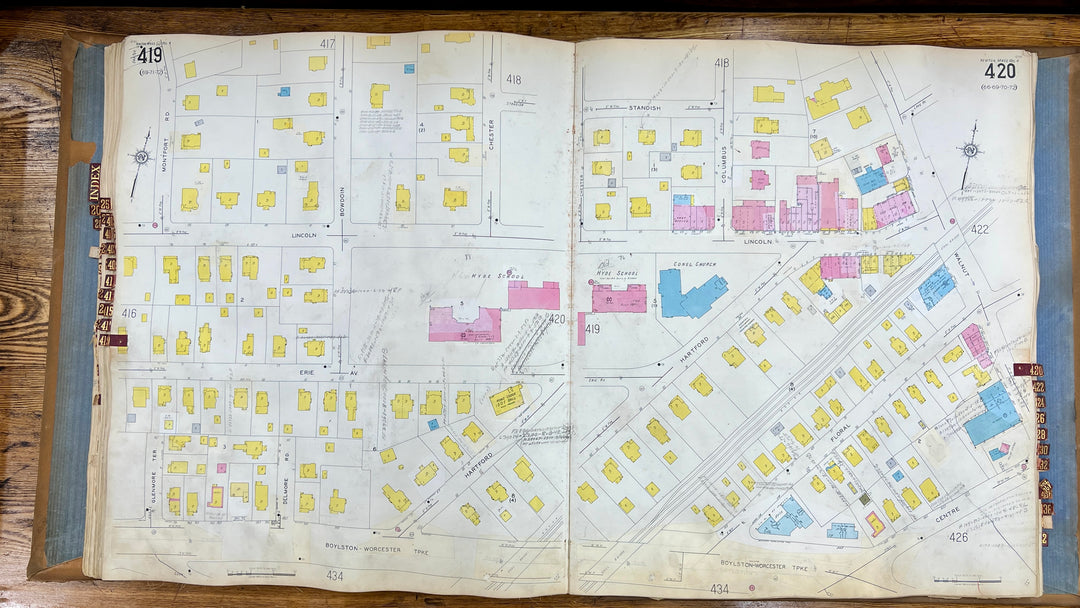 Newton, Massachusetts Vols. 2 & 4 1931/1955 Sanborn Fire Insurance Co. Atlas