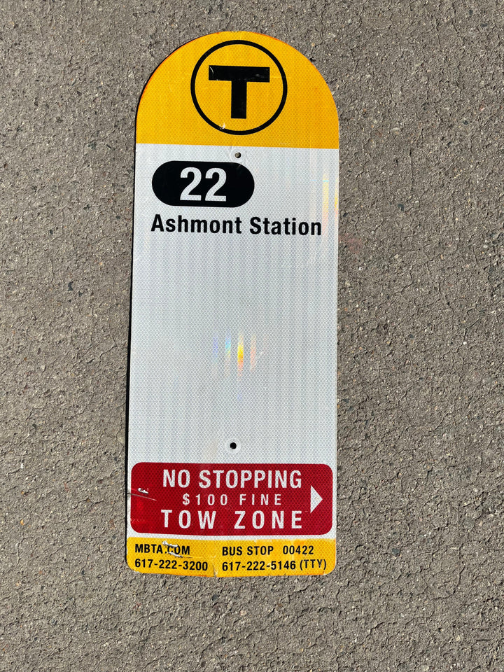 Decommissioned MBTA Bus Stop Signs: 22 Ashmont