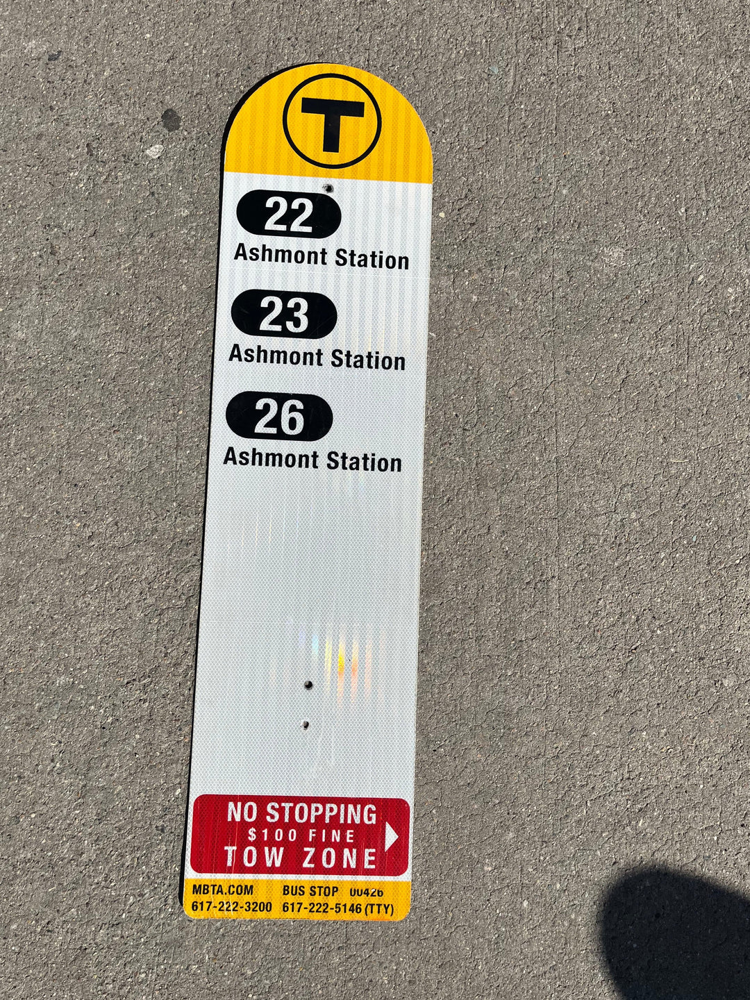 Decommissioned MBTA Bus Stop Signs: 22, 23, 26, Ashmont