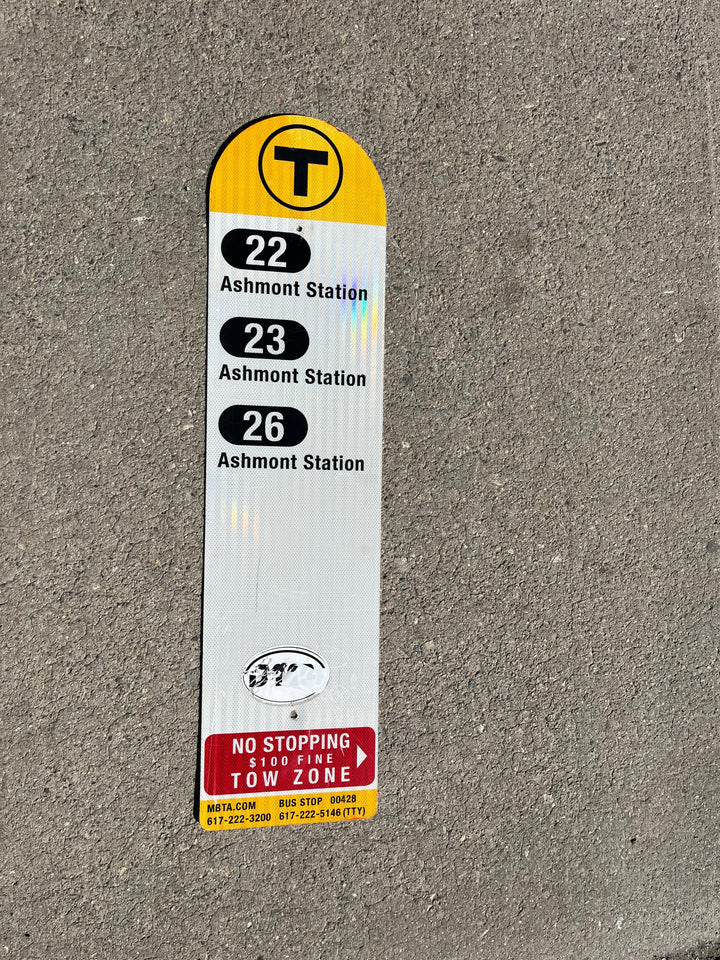 Decommissioned MBTA Bus Stop Signs: 22, 23, 26, Ashmont