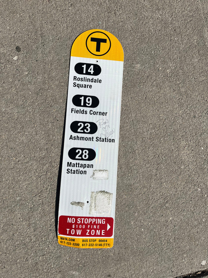 Decommissioned MBTA Bus Stop Signs: 14, 19, 22, 23, 28, 29, 44, 45