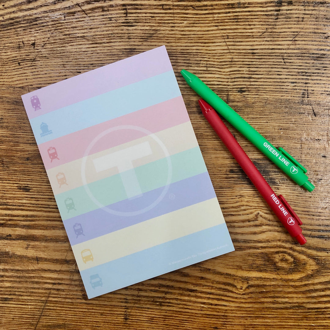 Boston MBTA Vehicles Color Notepad