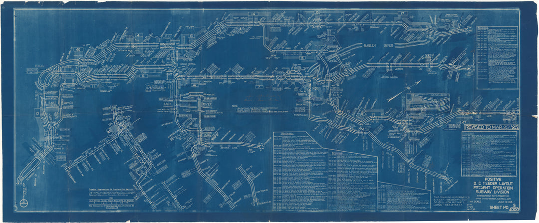 Interborough Rapid Transit Co. Positive D.C. Feeder Layout, July 9, 1918