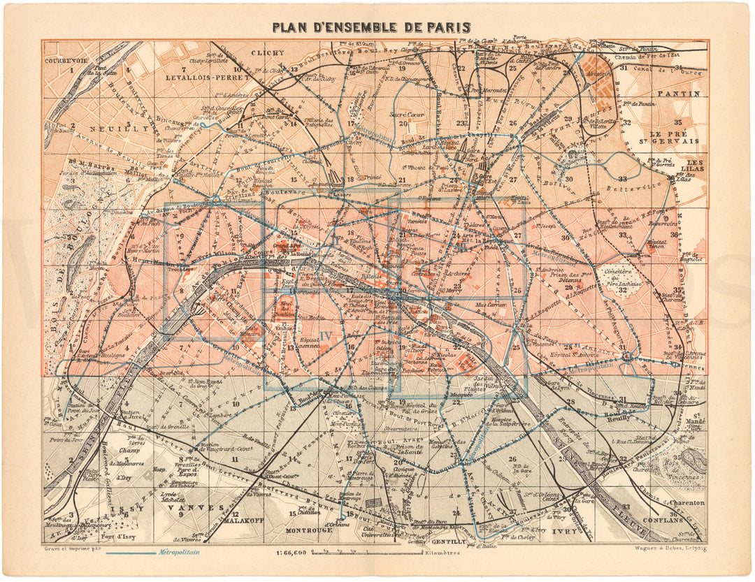 Paris, France 1937: Index Map