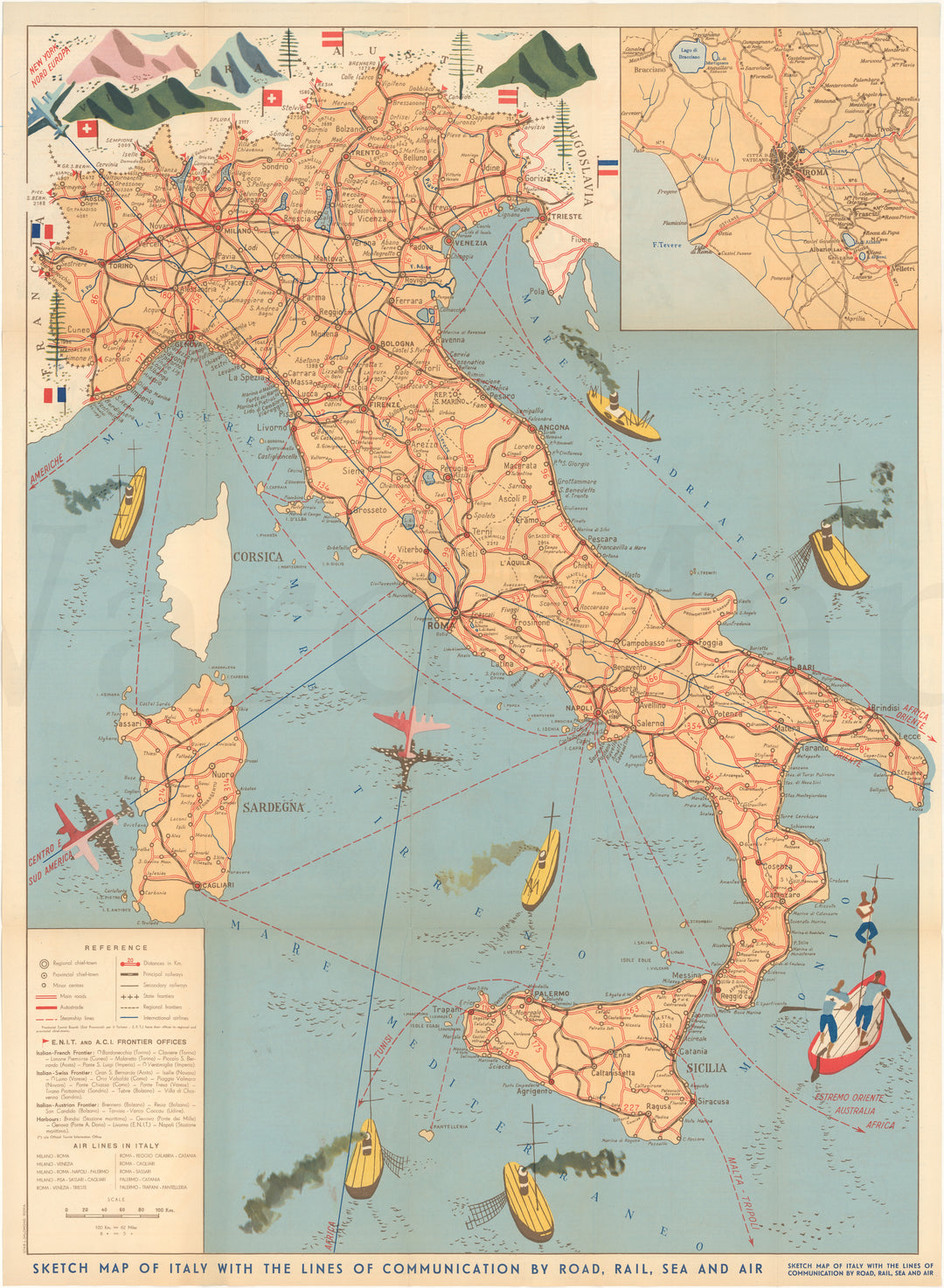 Italy Lines of Communication Mid-20th Century