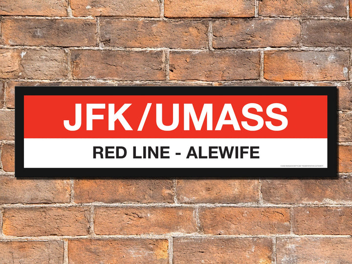 Boston MBTA RED LINE Framed Replica Station Signs