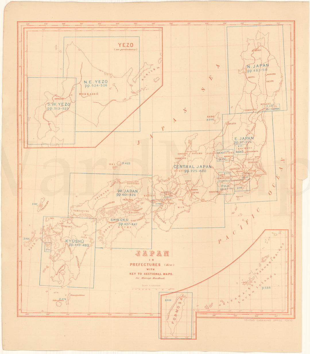 Japan 1907 Index Map