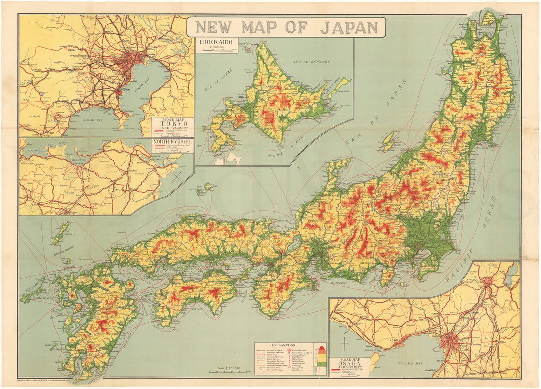 New Map of Japan Circa 1946 (A. Long)