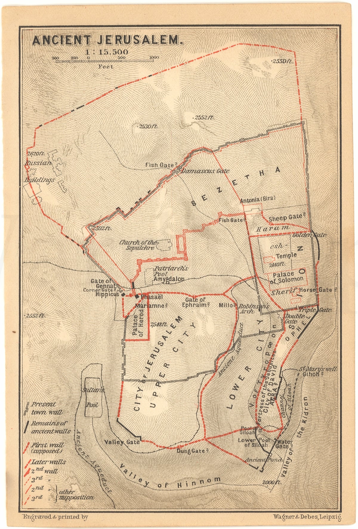 Classical Map 1906: Ancient Jerusalem – WardMaps LLC