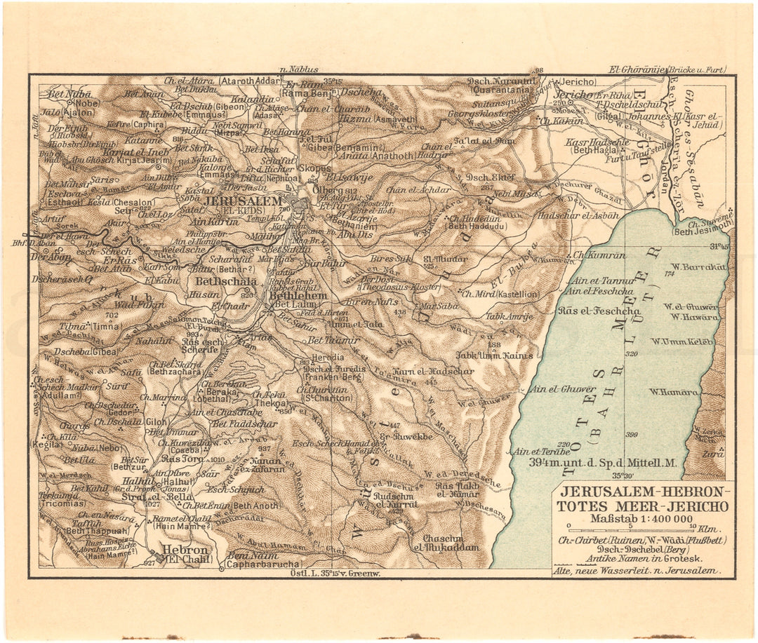 Palestine 1913: Jerusalem - Hebron - Dead Sea Region