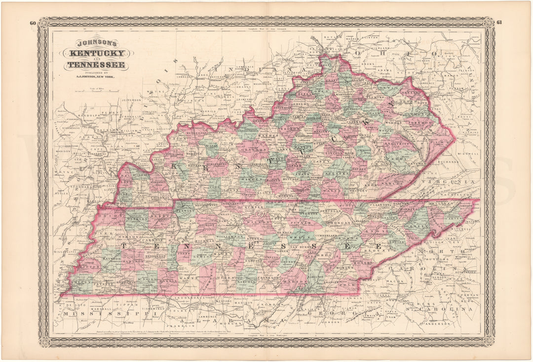 Kentucky and Tennessee 1870