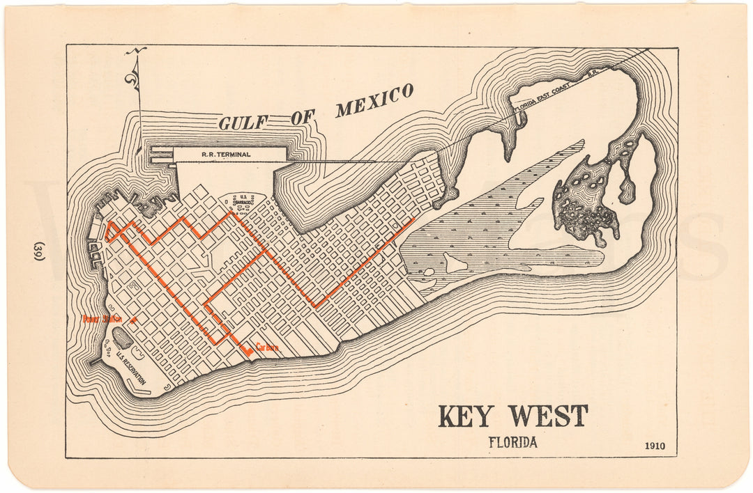 Key West, Florida 1913: Streetcar Lines