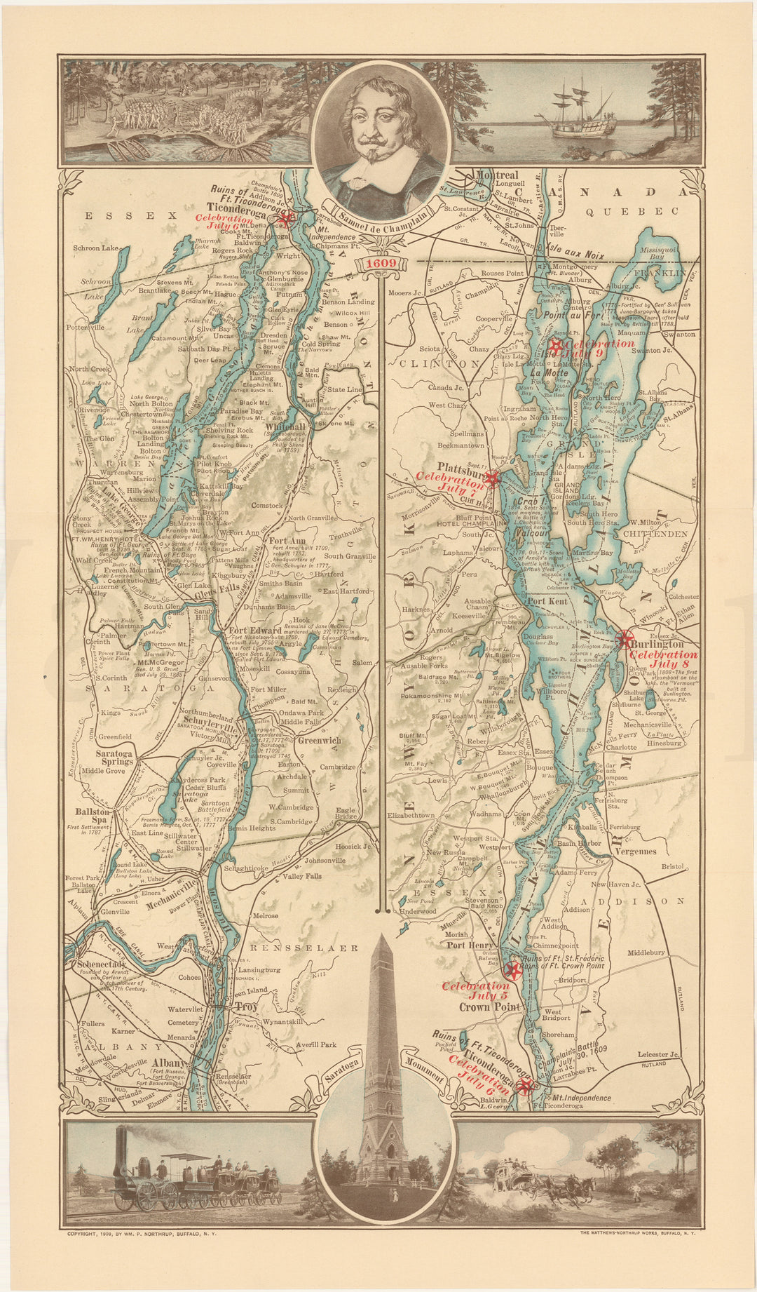 Lake Champlain and Lake George, New York 18909