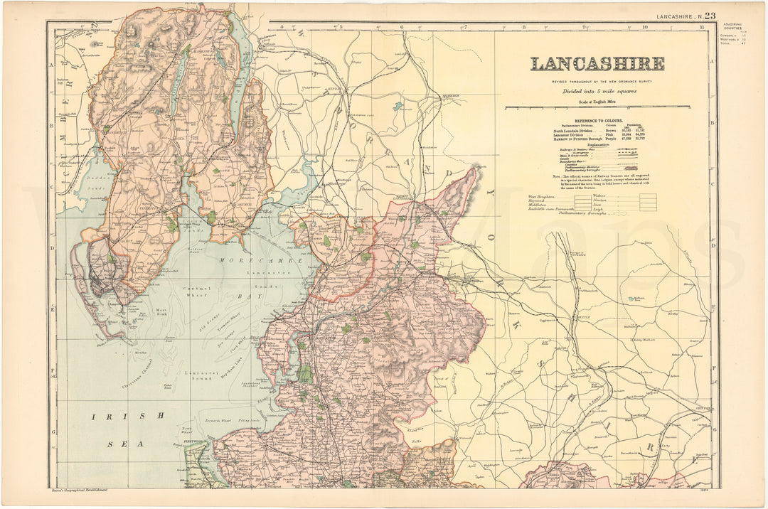 Lancashire County, England 1899 (North Part)