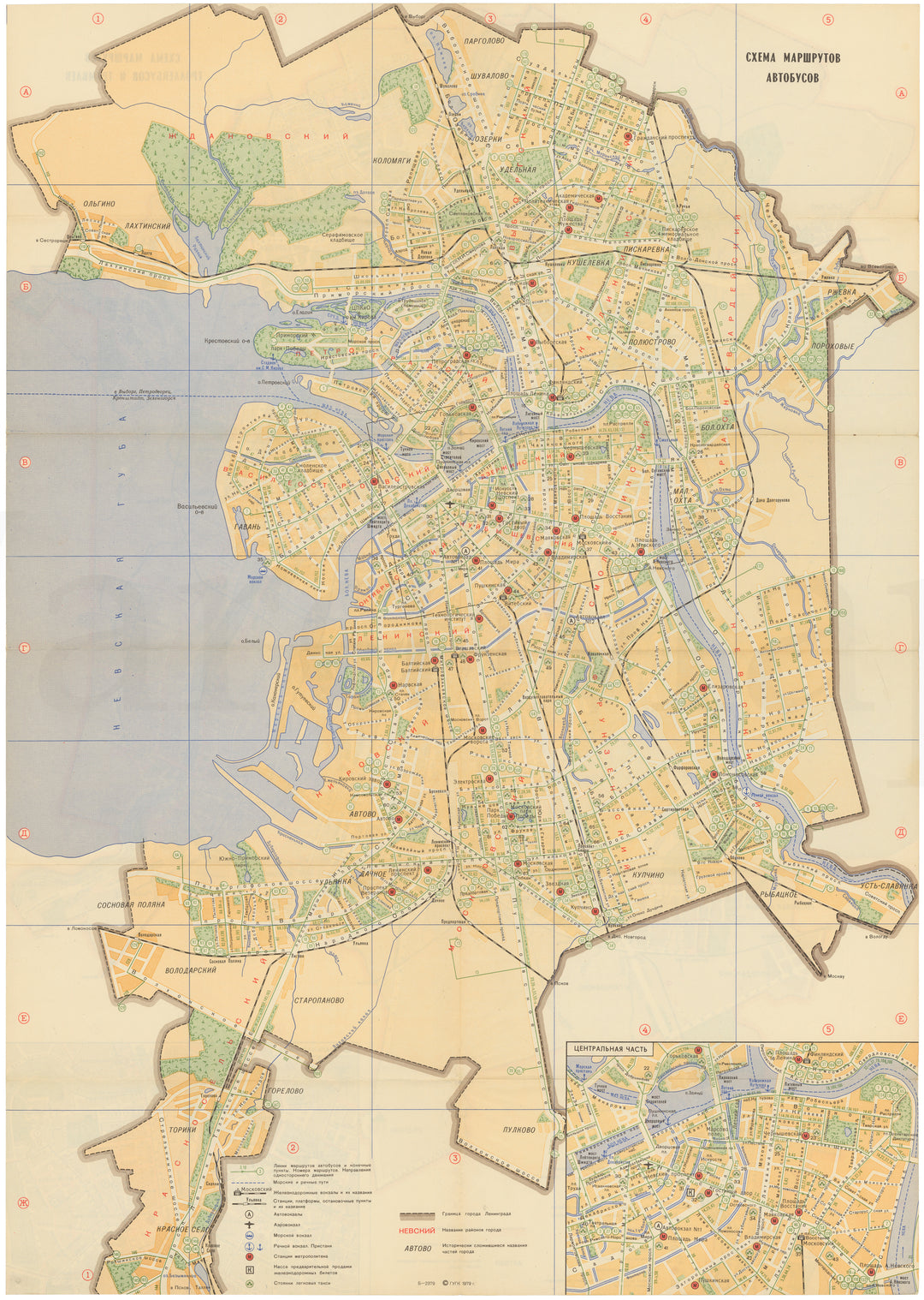 Saint Petersburg, Russia 1979: Bus Routes