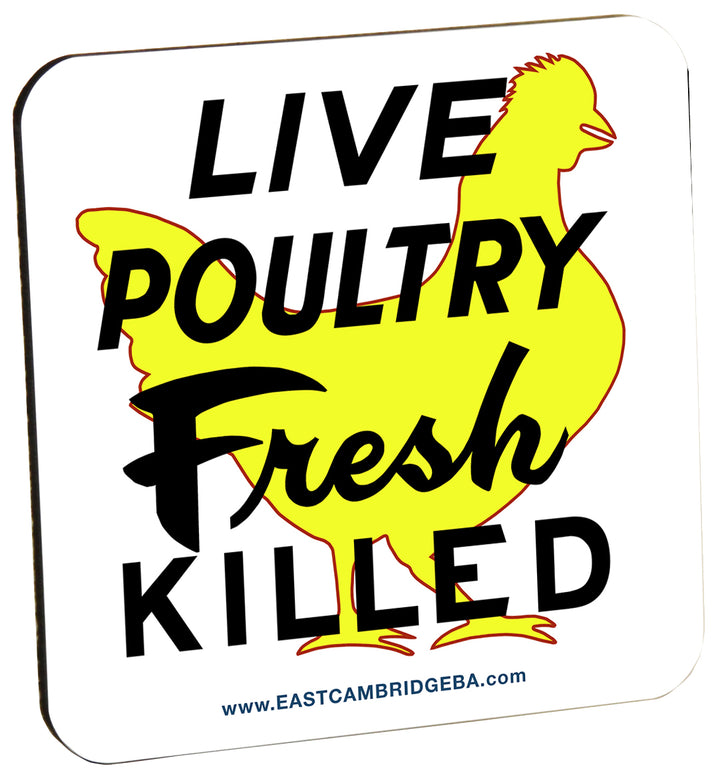 Live Poultry Fresh Killed Wood Coaster