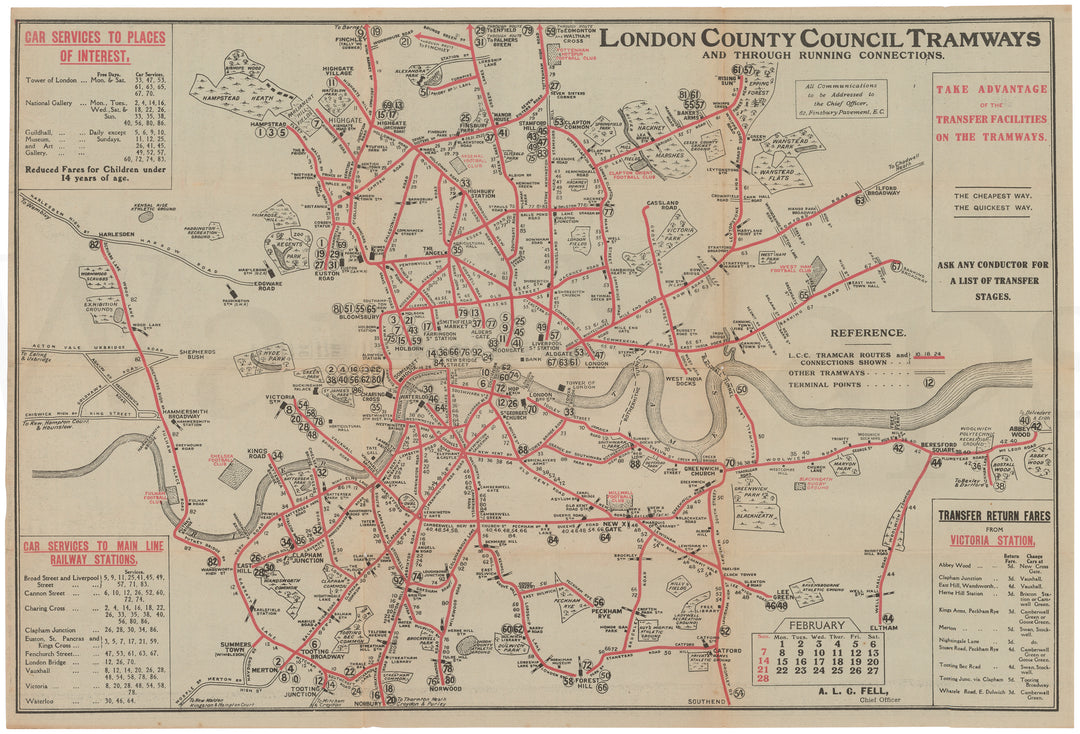 London County Council Tramways (England) 1915