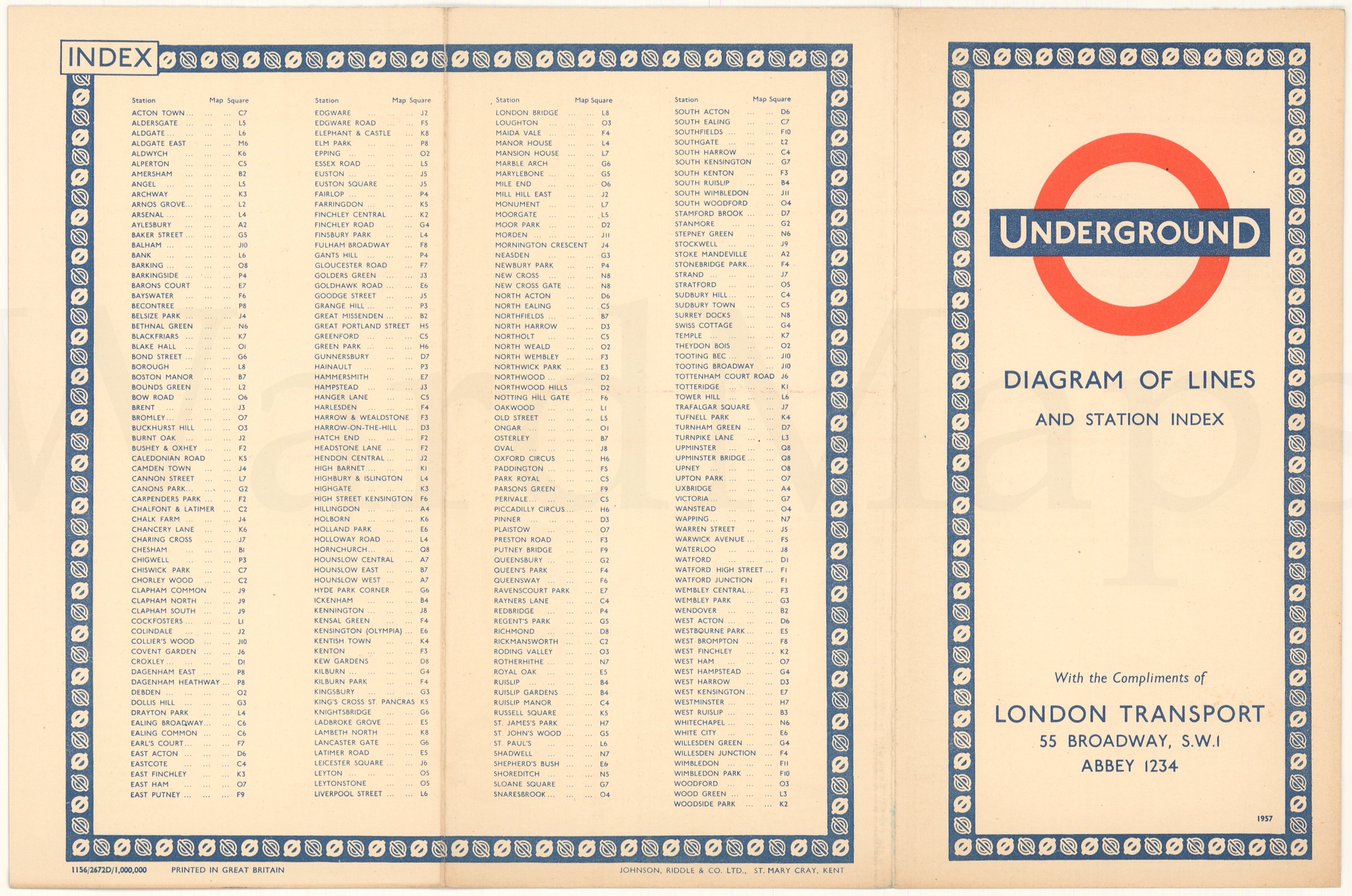 London (England) Underground 1957