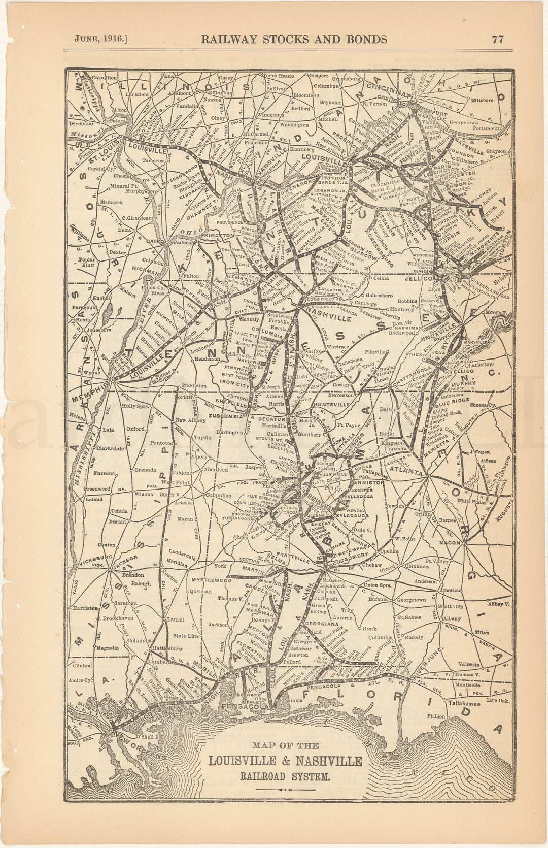 Louisville & Nashville Railroad System 1916