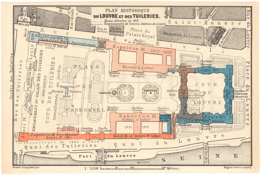 Paris, France 1937: The Louvre and The Tuileries