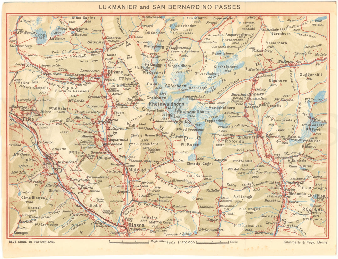 Lukmanier and San Bernardo Passes Region, Switzerland 1948