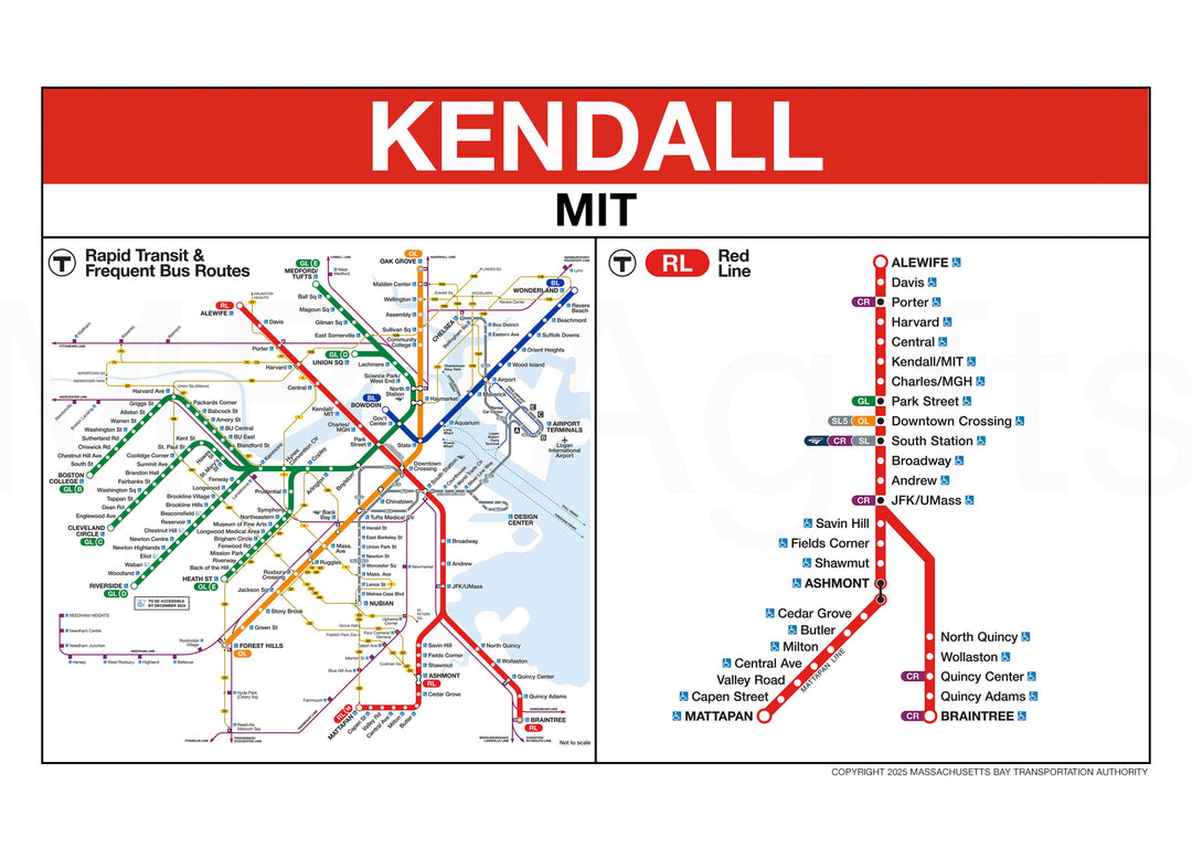 Boston MBTA KENDALL Red Line Station Greeting Card