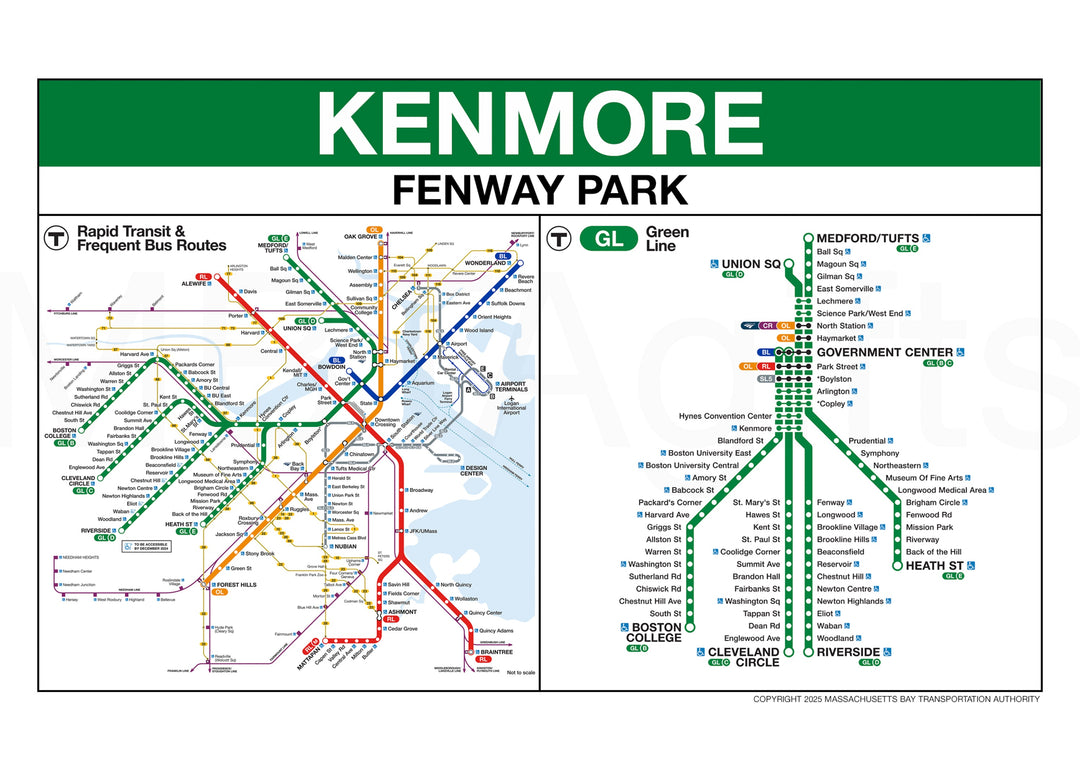 Boston MBTA KENMORE FENWAY PARK Green Line Station Greeting Card