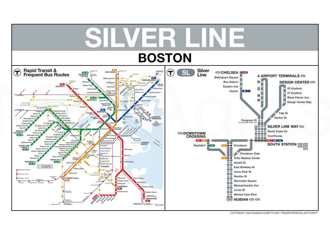 Boston MBTA SILVER LINE Station Greeting Card