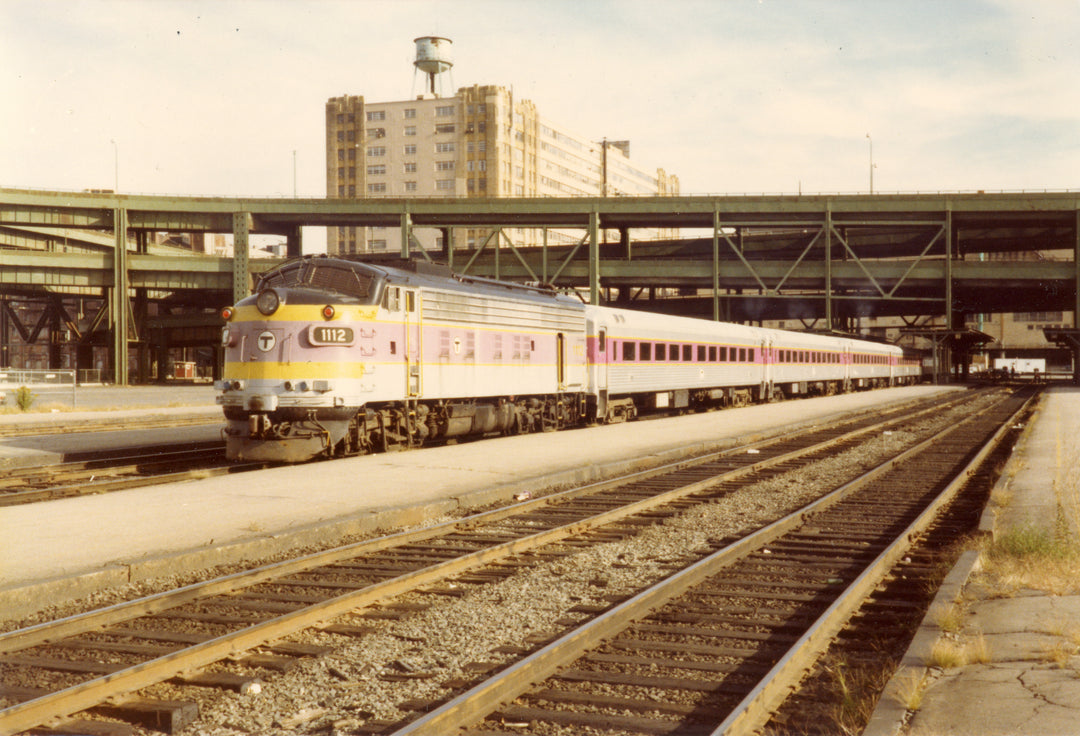 MBTA Commuter Rail Trains at North Station, Boston, Massachusetts, October 1982