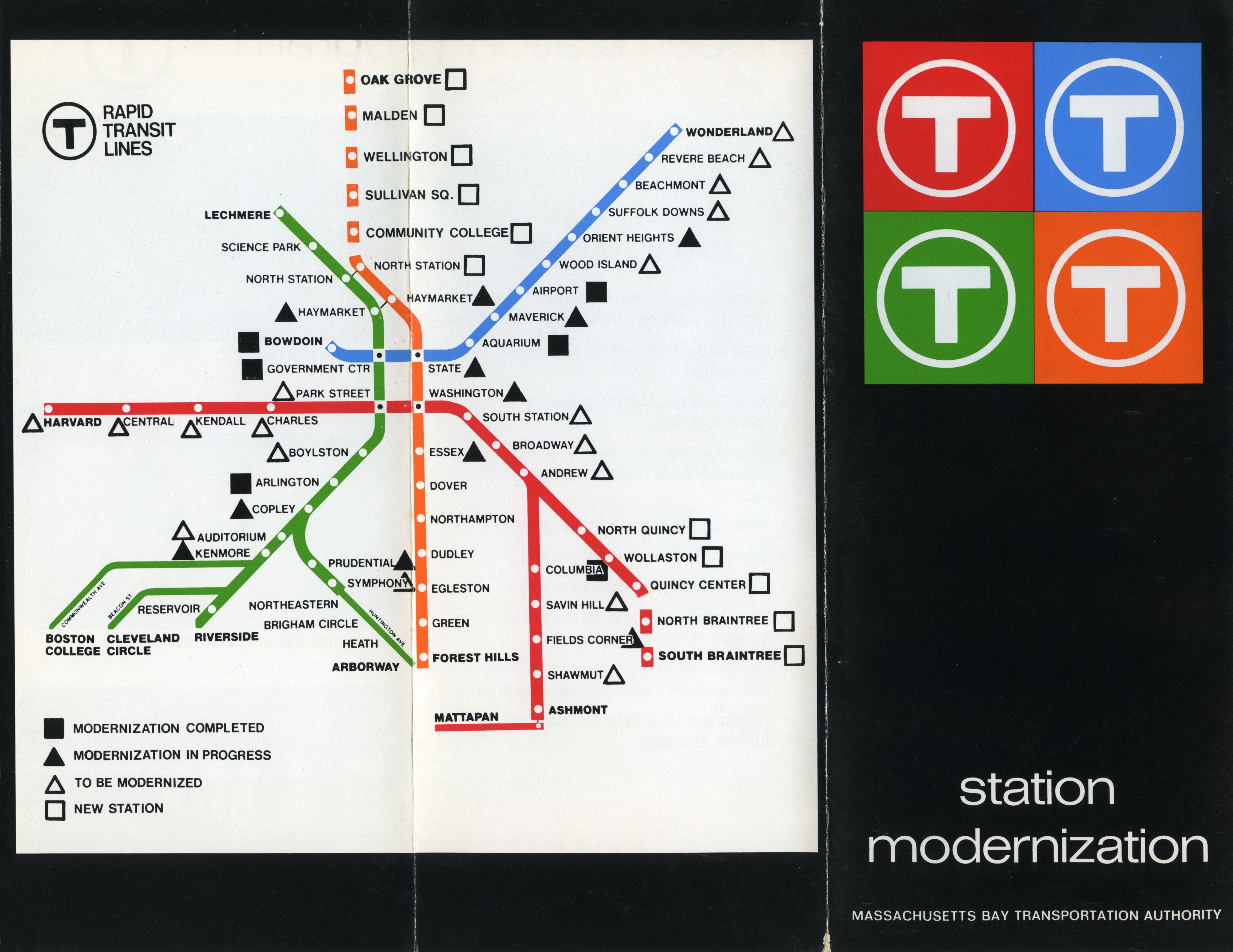 MBTA Station Modernization Brochure Cover 1970 – WardMaps LLC