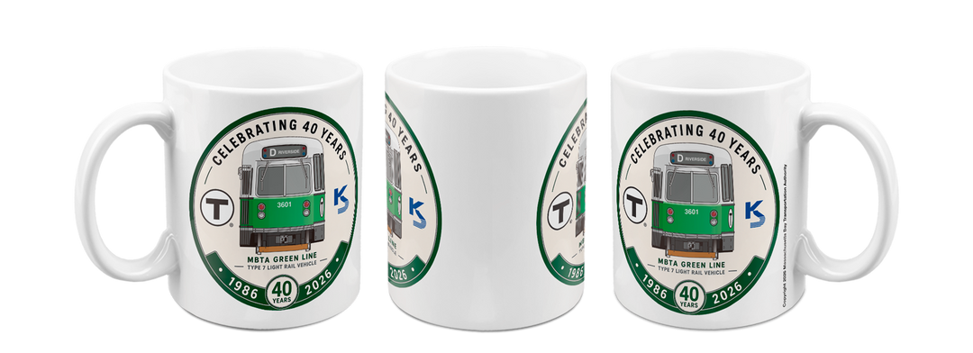 Boston MBTA Green Line Type 7 LRV 1986-2026 40 Years Commemorative Mug