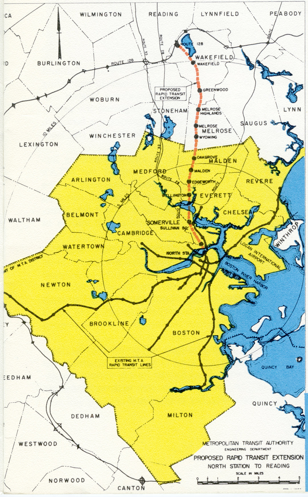 Boston MTA Proposed Reading Extension 1961