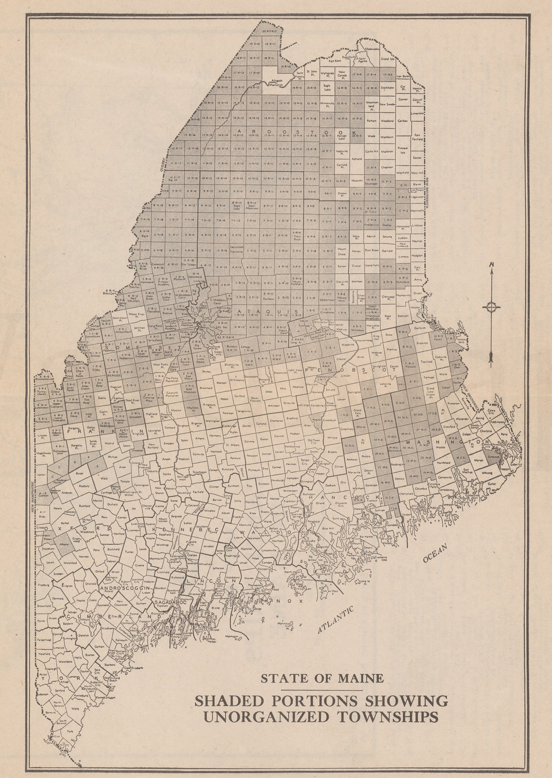 Maine 1935: Unorganized Townships