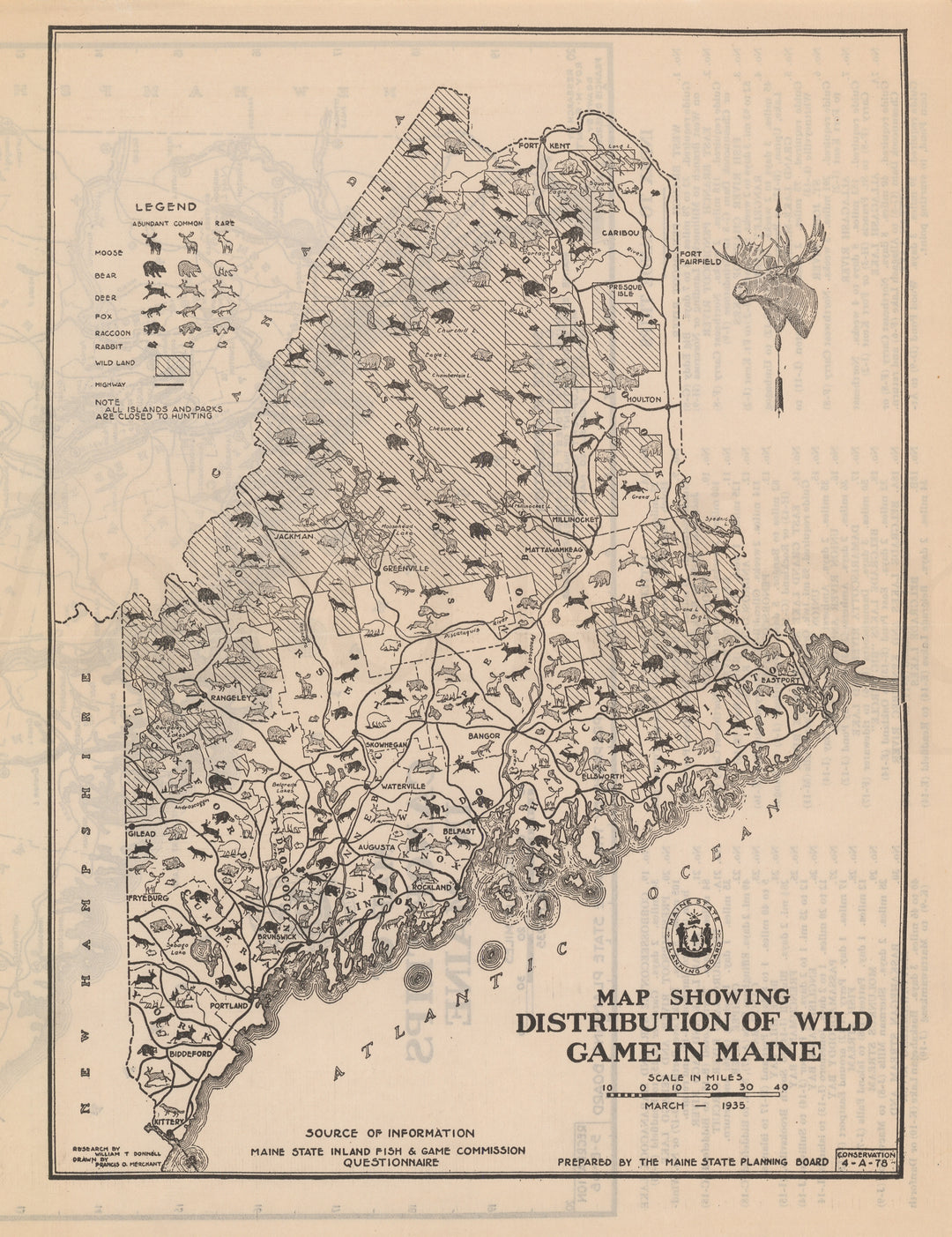 Maine 1935: Distribution of Wild Game