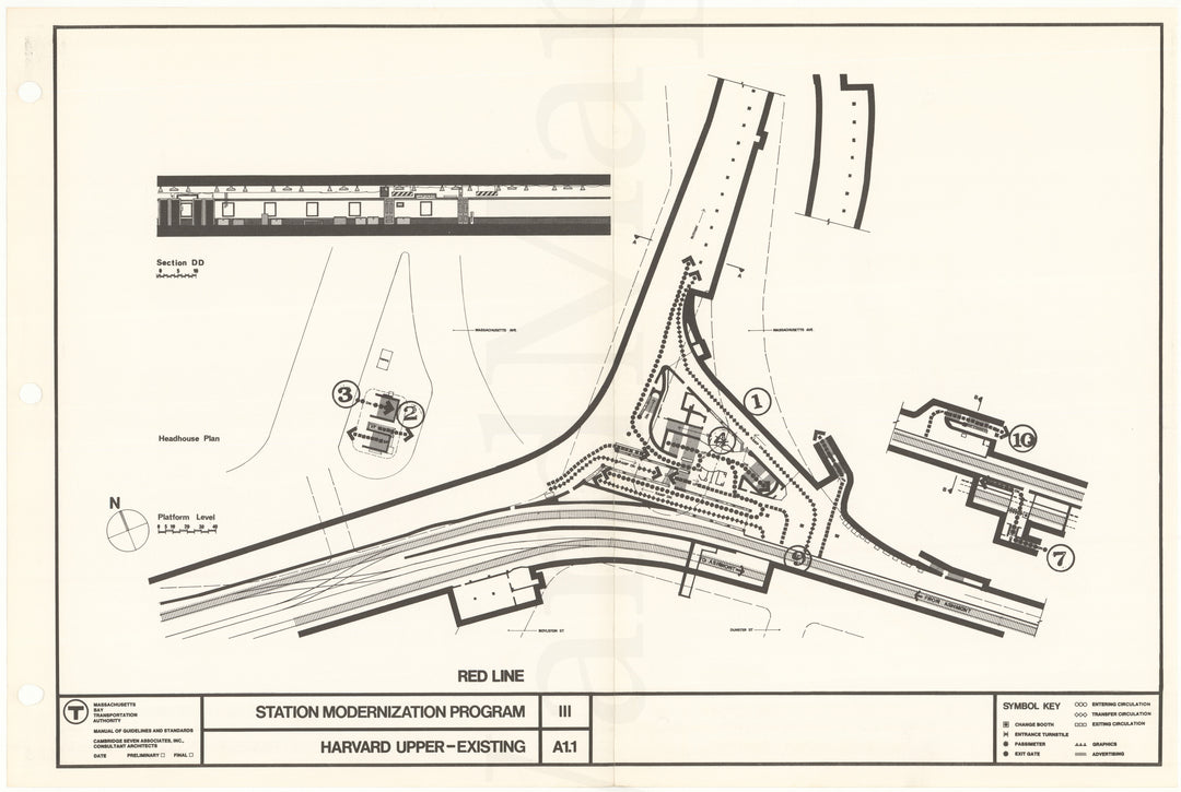 MBTA Station Modernization Program, Harvard Station (Cambridge, Massachusetts) Upper, Existing Conditions 1966