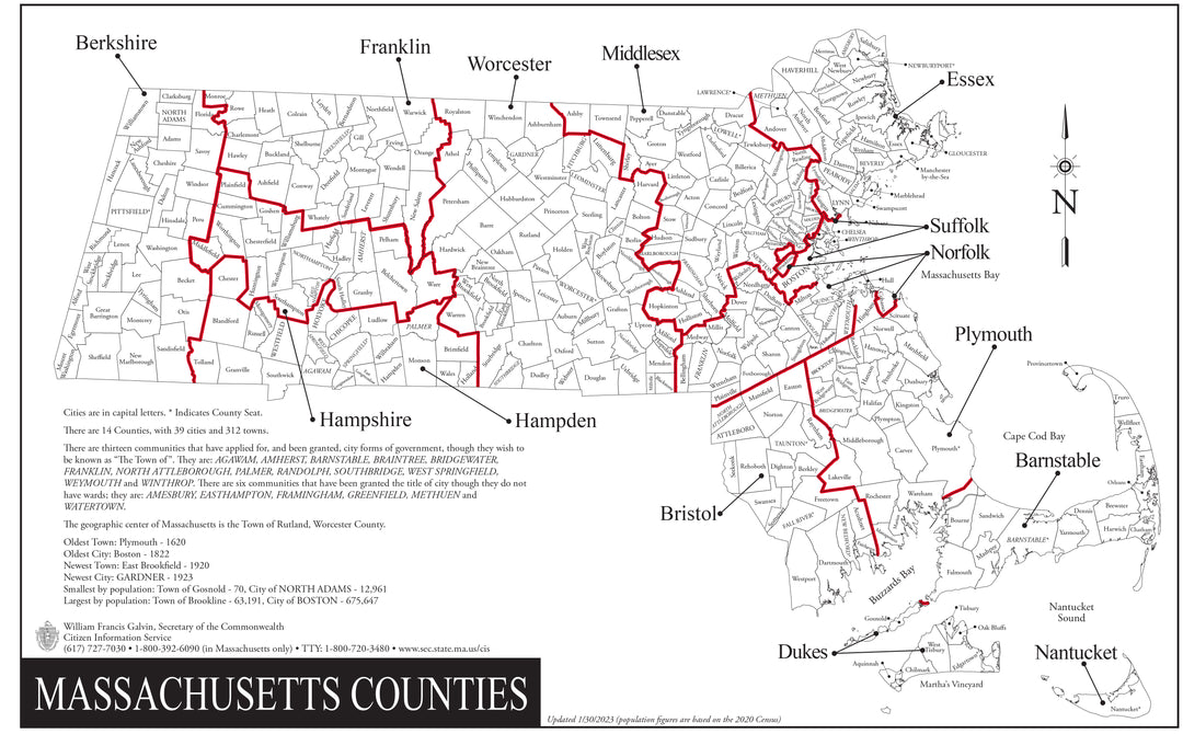 Massachusetts 2023: Cities and Counties