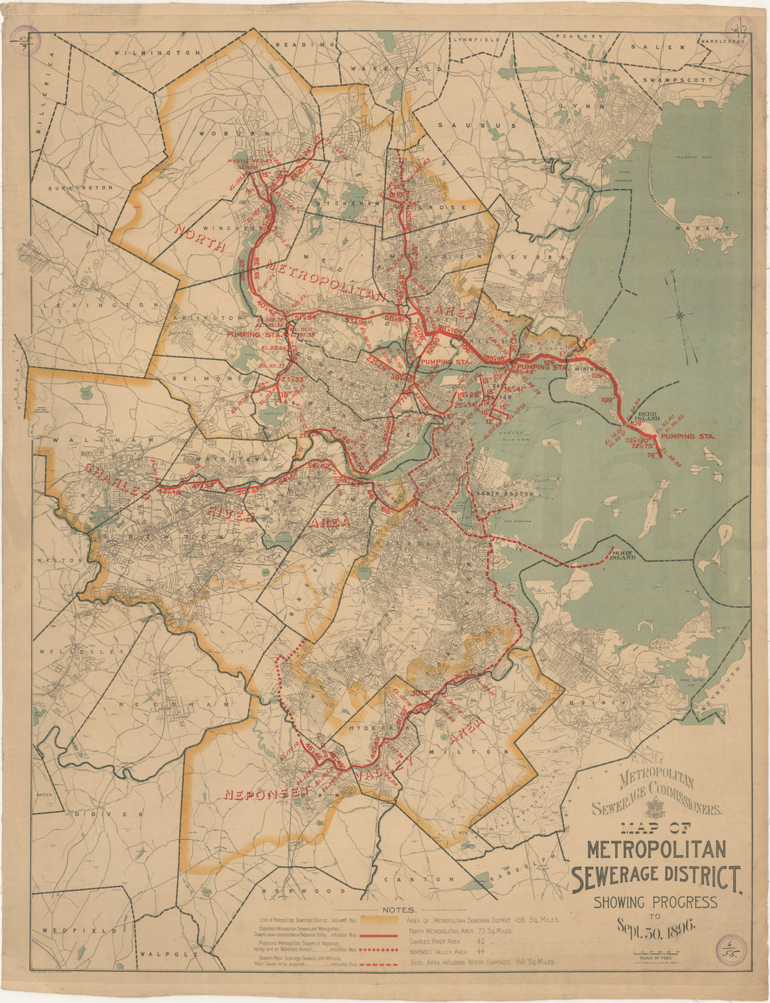 Boston, Massachusetts Metropolitan Sewerage District Progress to Sept. 30, 1896